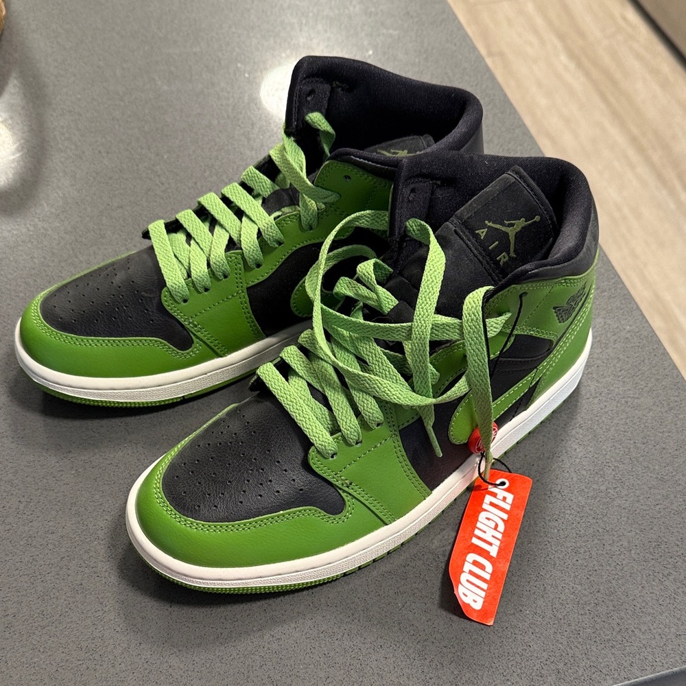 Jordan Black and Green High-Top Sneakers